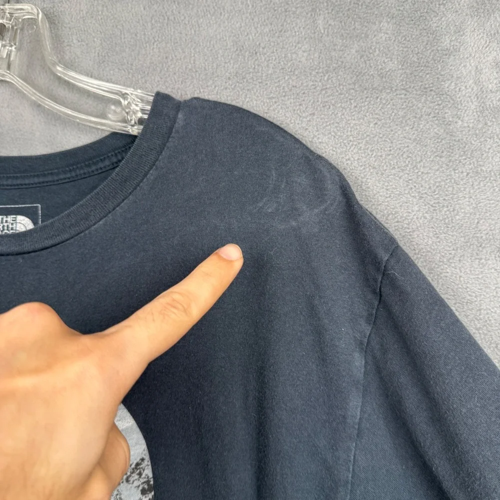 The North Face Mens T Shirt Gray Logo Graphic‎ Cotton Size L